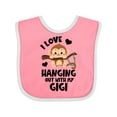 thumbnail image 1 of Inktastic Monkey I Love Hanging out with My Gigi Boys or Girls Baby Bib, 1 of 4