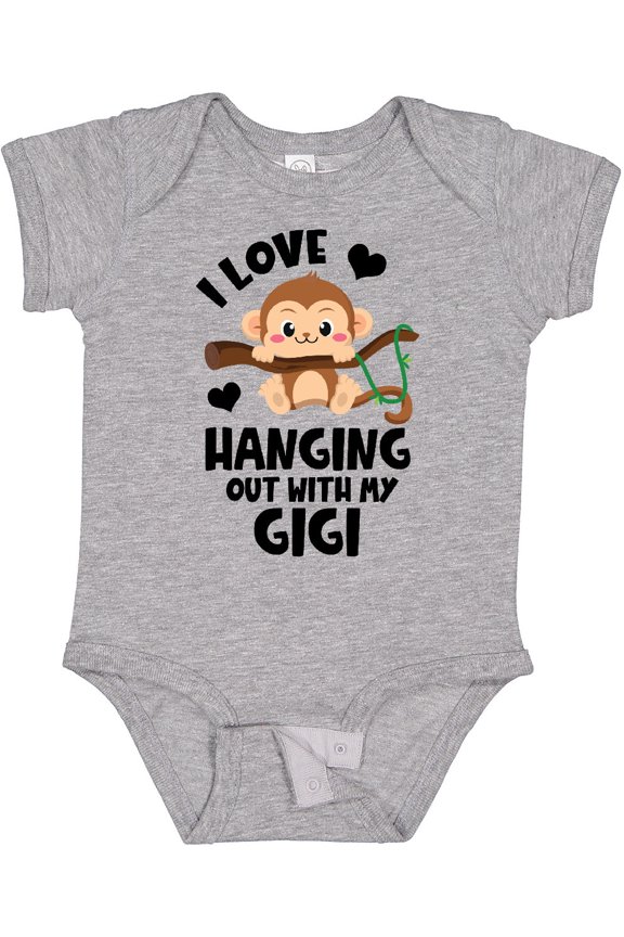 Monkey I Love Hanging out with My Gigi Boys or Girls Baby Bodysuit