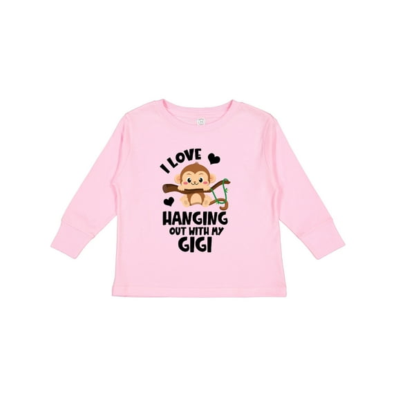 Inktastic Monkey I Love Hanging out with My Gigi Boys or Girls Long Sleeve Toddler T-Shirt