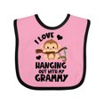 thumbnail image 1 of Inktastic Monkey I Love Hanging out with My Grammy Boys or Girls Baby Bib, 1 of 4