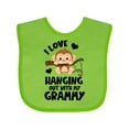 thumbnail image 1 of Inktastic Monkey I Love Hanging out with My Grammy Boys or Girls Baby Bib, 1 of 4