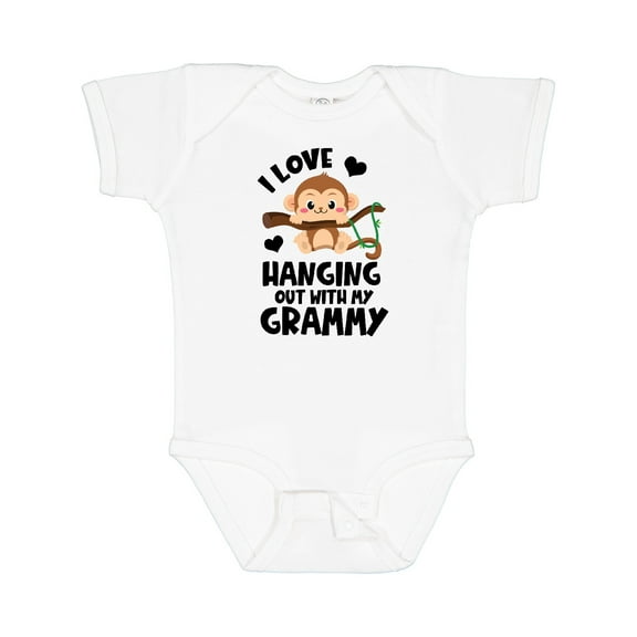 Inktastic Monkey I Love Hanging out with My Grammy Boys or Girls Baby Bodysuit