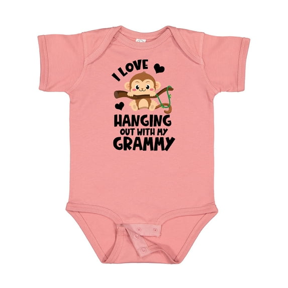Inktastic Monkey I Love Hanging out with My Grammy Boys or Girls Baby Bodysuit