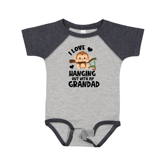 Inktastic Monkey I Love Hanging out with My Grandad Boys or Girls Baby Bodysuit