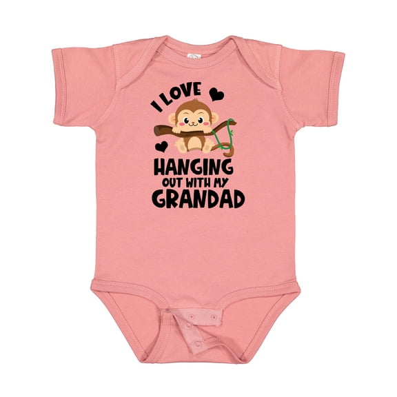 Inktastic Monkey I Love Hanging out with My Grandad Boys or Girls Baby Bodysuit