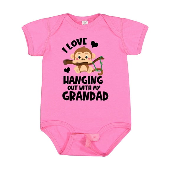 Inktastic Monkey I Love Hanging out with My Grandad Boys or Girls Baby Bodysuit