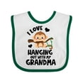 thumbnail image 1 of Inktastic Monkey I Love Hanging out with My Grandma Boys or Girls Baby Bib, 1 of 4