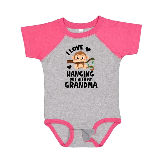 Inktastic Monkey I Love Hanging out with My Grandma Boys or Girls Baby Bodysuit
