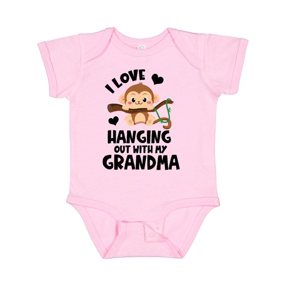 Inktastic Monkey I Love Hanging out with My Grandma Boys or Girls Baby Bodysuit