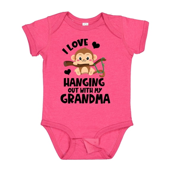 Inktastic Monkey I Love Hanging out with My Grandma Boys or Girls Baby Bodysuit