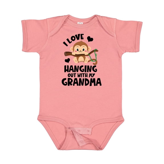 Inktastic Monkey I Love Hanging out with My Grandma Boys or Girls Baby Bodysuit