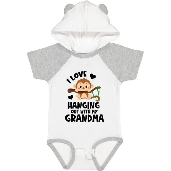 Inktastic Monkey I Love Hanging out with My Grandma Boys or Girls Baby Bodysuit