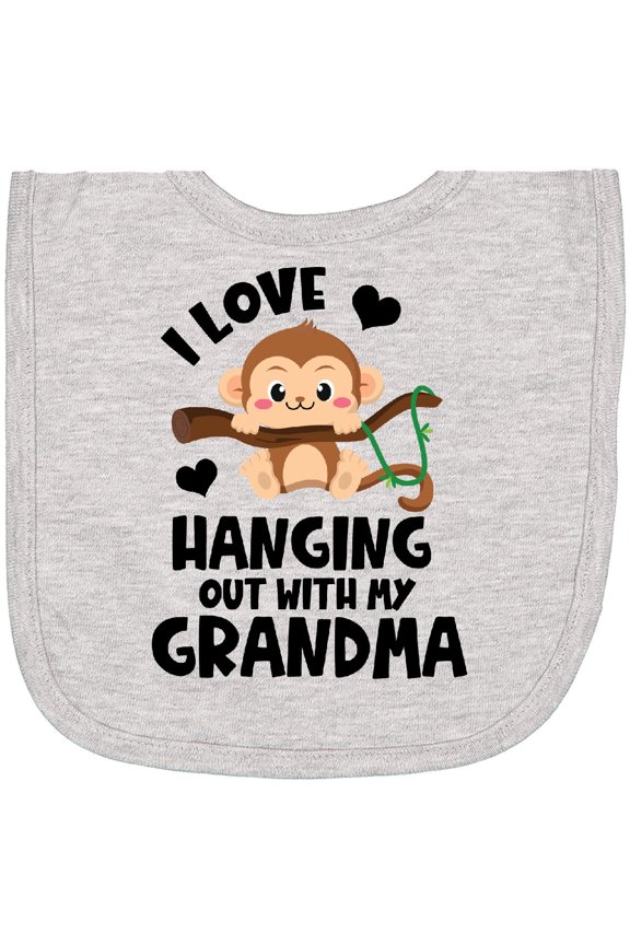Monkey I Love Hanging out with My Grandma Newborn Bib