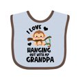 thumbnail image 1 of Inktastic Monkey I Love Hanging out with My Grandpa Boys or Girls Baby Bib, 1 of 4