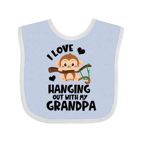 Inktastic Monkey I Love Hanging out with My Grandpa Boys or Girls Baby Bib