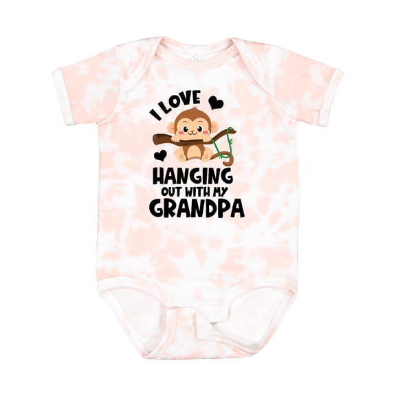 Inktastic Monkey I Love Hanging out with My Grandpa Boys or Girls Baby Bodysuit