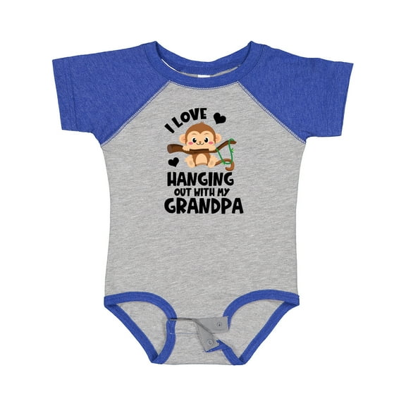 Inktastic Monkey I Love Hanging out with My Grandpa Boys or Girls Baby Bodysuit