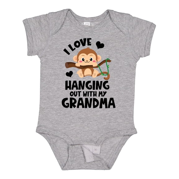 Inktastic Monkey I Love Hanging out with My Grandma Boys or Girls Baby Bodysuit