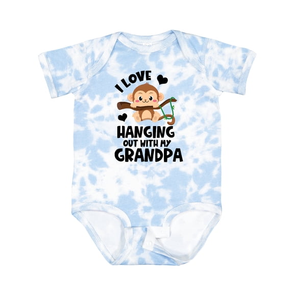 Inktastic Monkey I Love Hanging out with My Grandpa Boys or Girls Baby Bodysuit