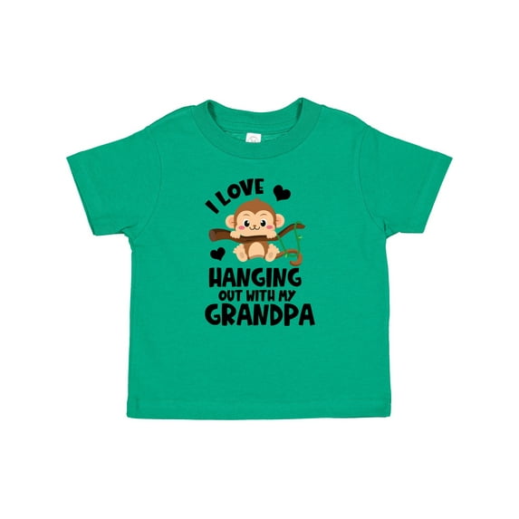 Inktastic Monkey I Love Hanging out with My Grandpa Boys or Girls Baby T-Shirt