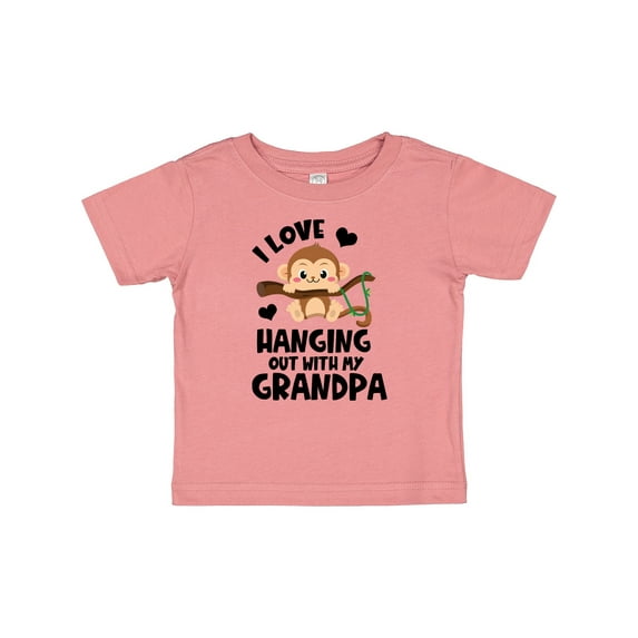 Inktastic Monkey I Love Hanging out with My Grandpa Boys or Girls Baby T-Shirt