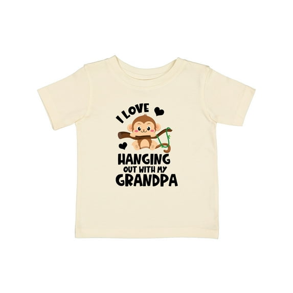 Inktastic Monkey I Love Hanging out with My Grandpa Boys or Girls Baby T-Shirt