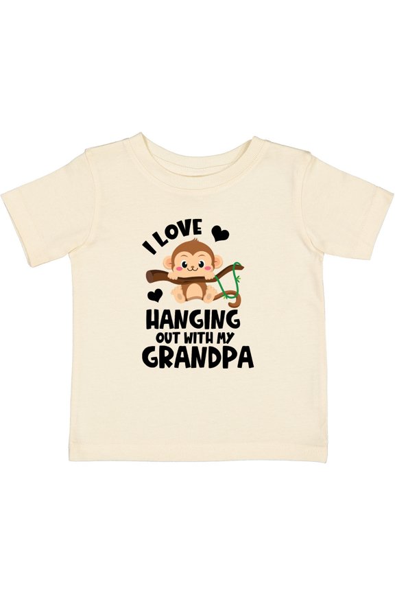 Monkey I Love Hanging out with My Grandpa Boys or Girls Baby T-Shirt