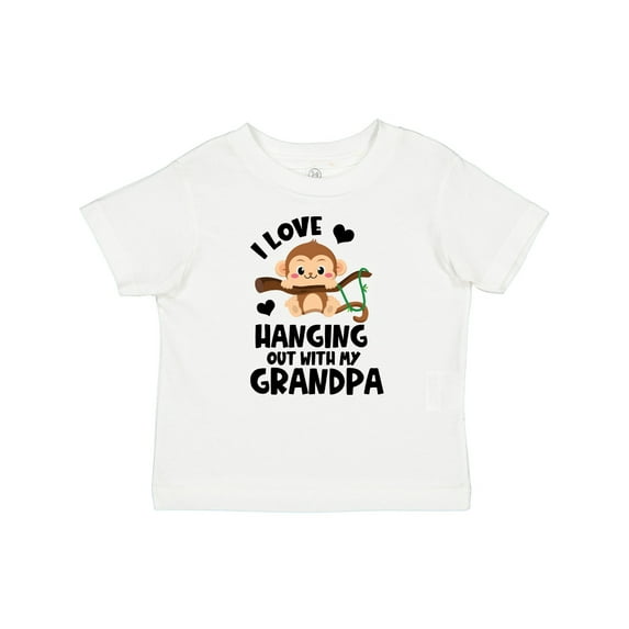 Inktastic Monkey I Love Hanging out with My Grandpa Boys or Girls Baby T-Shirt