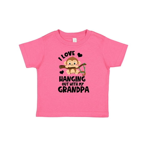 Inktastic Monkey I Love Hanging out with My Grandpa Boys or Girls Baby T-Shirt