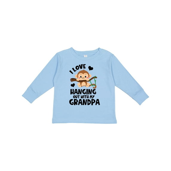 Inktastic Monkey I Love Hanging out with My Grandpa Boys or Girls Long Sleeve Toddler T-Shirt