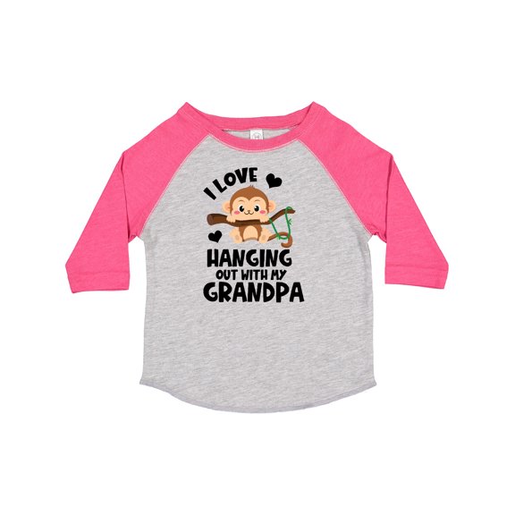 Inktastic Monkey I Love Hanging out with My Grandpa Boys or Girls Toddler T-Shirt