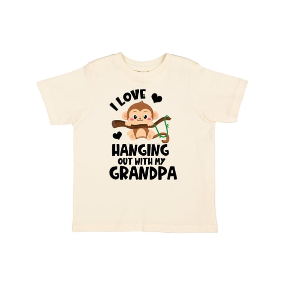Inktastic Monkey I Love Hanging out with My Grandpa Boys or Girls Toddler T-Shirt