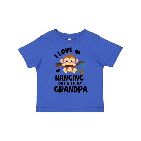 Inktastic Monkey I Love Hanging out with My Grandpa Boys or Girls Toddler T-Shirt