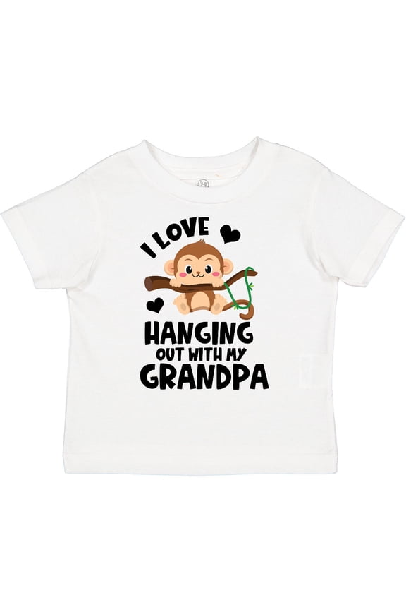 Monkey I Love Hanging out with My Grandpa Boys or Girls Toddler T-Shirt