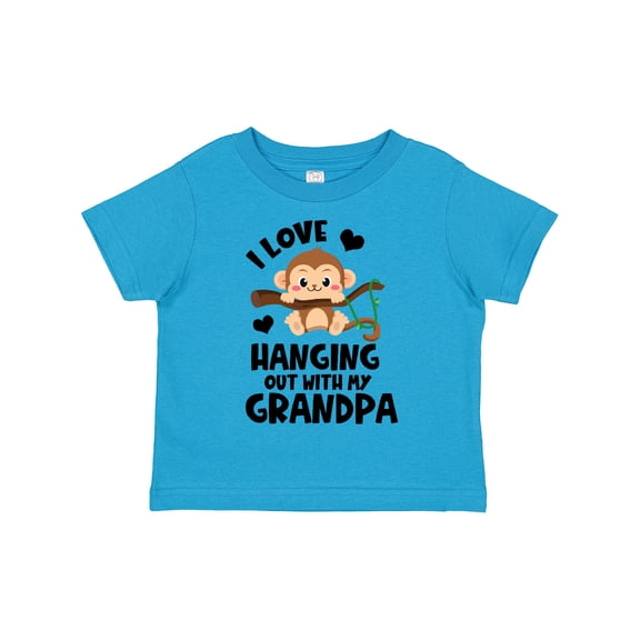 Inktastic Monkey I Love Hanging out with My Grandpa Boys or Girls Toddler T-Shirt