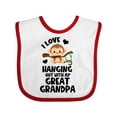 thumbnail image 1 of Inktastic Monkey I Love Hanging out with My Great Grandpa Boys or Girls Baby Bib, 1 of 4