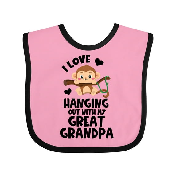Inktastic Monkey I Love Hanging out with My Great Grandpa Boys or Girls Baby Bib