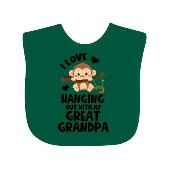 Inktastic Monkey I Love Hanging out with My Great Grandpa Boys or Girls Baby Bib