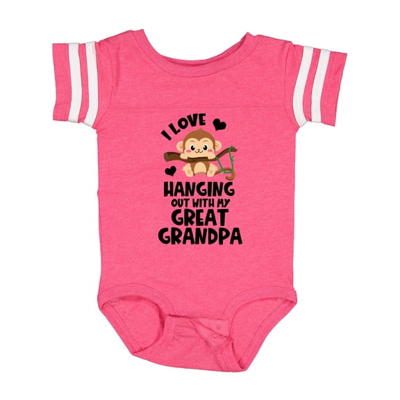 Inktastic Monkey I Love Hanging out with My Great Grandpa Boys or Girls Baby Bodysuit