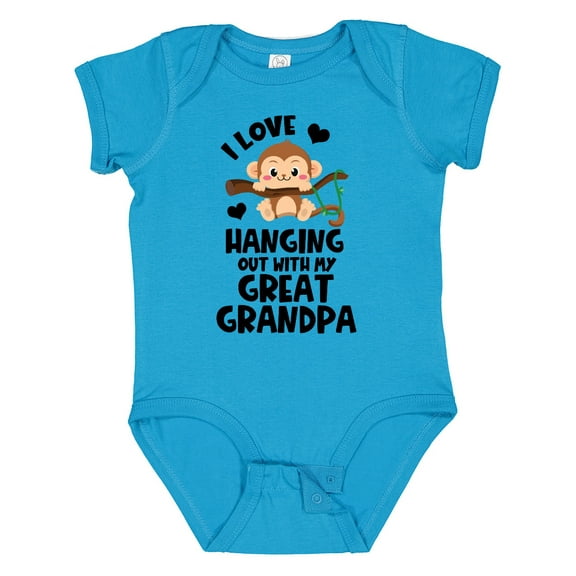 Inktastic Monkey I Love Hanging out with My Great Grandpa Boys or Girls Baby Bodysuit