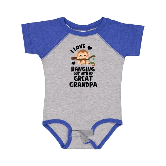 Inktastic Monkey I Love Hanging out with My Great Grandpa Boys or Girls Baby Bodysuit