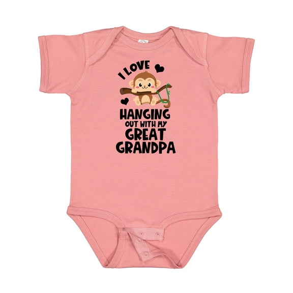 Inktastic Monkey I Love Hanging out with My Great Grandpa Boys or Girls Baby Bodysuit