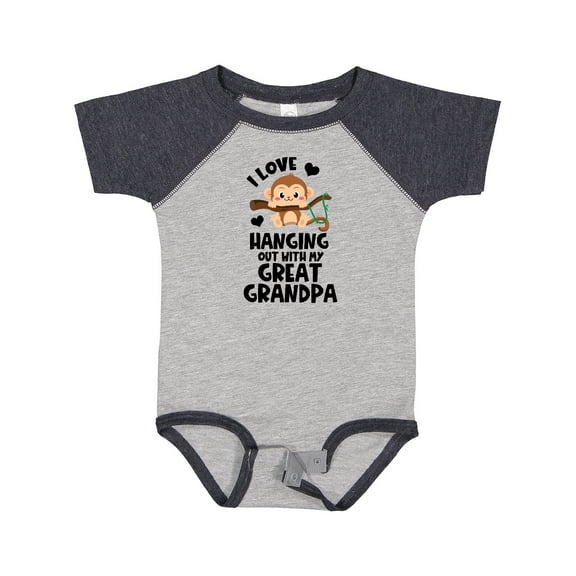Inktastic Monkey I Love Hanging out with My Great Grandpa Boys or Girls Baby Bodysuit