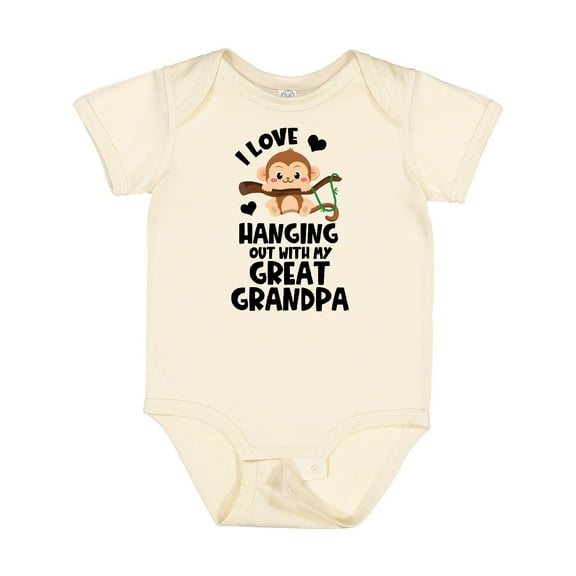 Inktastic Monkey I Love Hanging out with My Great Grandpa Boys or Girls Baby Bodysuit