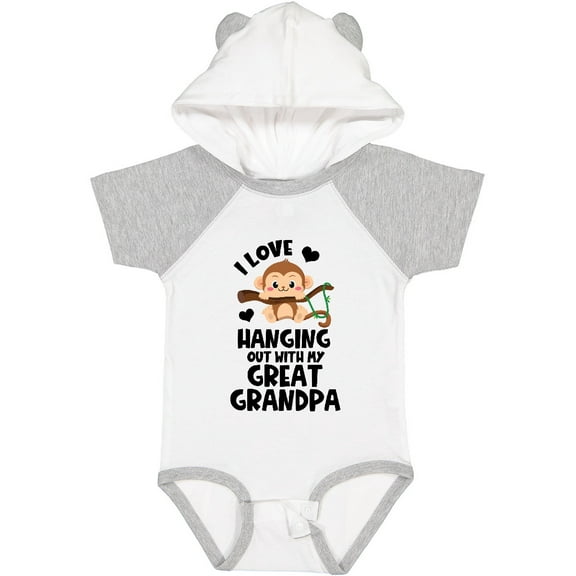 Inktastic Monkey I Love Hanging out with My Great Grandpa Boys or Girls Baby Bodysuit