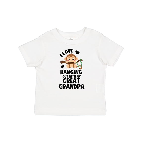 Inktastic Monkey I Love Hanging out with My Great Grandpa Boys or Girls Baby T-Shirt