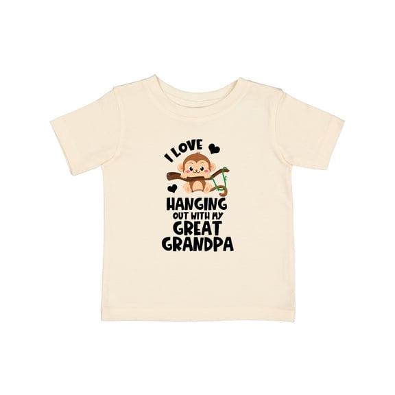 Inktastic Monkey I Love Hanging out with My Great Grandpa Boys or Girls Baby T-Shirt