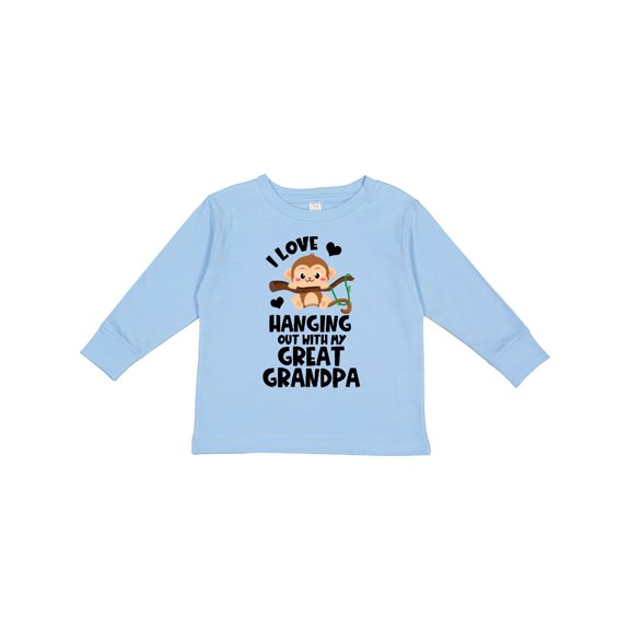 Inktastic Monkey I Love Hanging out with My Great Grandpa Boys or Girls Long Sleeve Toddler T-Shirt
