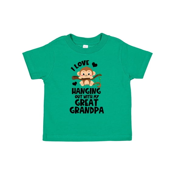 Inktastic Monkey I Love Hanging out with My Great Grandpa Boys or Girls Toddler T-Shirt