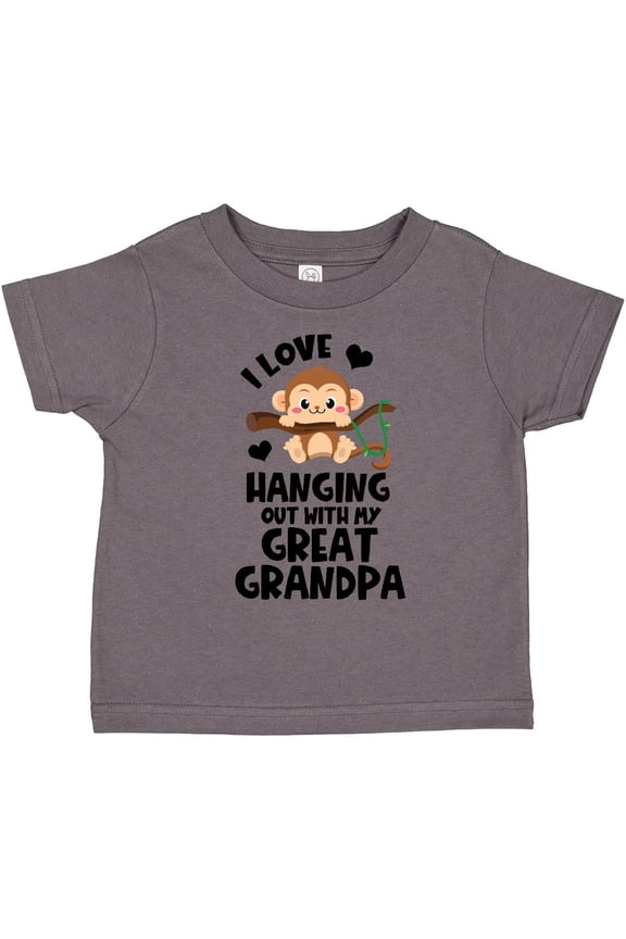 Monkey I Love Hanging out with My Great Grandpa Boys or Girls Toddler T-Shirt